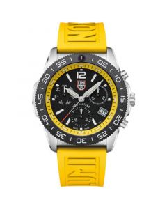 Men's Swiss Chronograph Pacific Diver Yellow Rubber Strap Watch 44mm