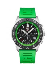 Men's Swiss Chronograph Pacific Diver Green Rubber Strap Watch 44mm