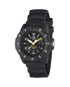 Men's Swiss Navy Seal Magnifying Glass Dive Black Rubber Strap Watch 45mm