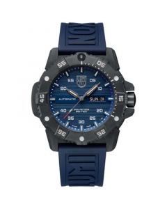 Men's Swiss Automatic Master Carbon Seal Blue Rubber Strap Watch 45mm