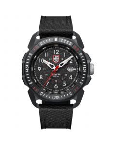 Men's Swiss Official ICE-SAR ARCTIC Outdoor Adventure Black Rubber & Textile Strap Watch 46mm