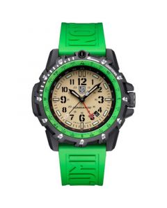 Men's Swiss Commando Raider Military GMT Green Rubber Strap Watch 46mm