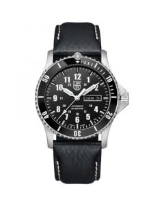 Men's Swiss Automatic Sport Timer Black Leather Strap Watch 42mm