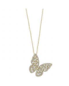 EFFY® Diamond Butterfly 18" Pendant Necklace (1-3/8 ct. t.w.) in 14k Yellow Gold