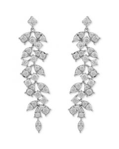 Diamond Vine-Inspired Drop Earrings (2 ct. t.w.) in 10k White Gold