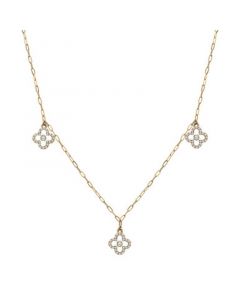 Diamond & Enamel Quatrefoil Dangle 18" Collar Necklace (1/4 ct. t.w.) in 10k Gold, Created for Macy's