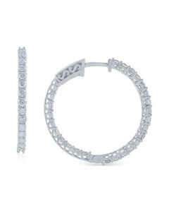 Diamond Openwork Medium Hoop Earrings (2 ct. t.w.) in 14k White Gold