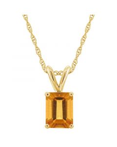 Citrine (1-5/8 ct.t.w) Pendant Necklace in 14K Yellow Gold