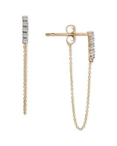 Diamond Bar Long Chain Earrings (1/4 ct. t.w.) in 10k Yellow Gold