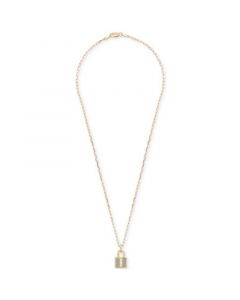 Diamond Padlock 18" Pendant Necklace (1/6 ct. t.w.) in 14k Gold-Plated Sterling Silver, Created for Macy's