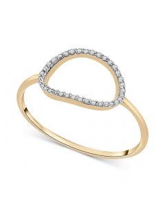 Diamond Elongated Circle Ring (1/20 ct. t.w.) in 10k Gold, Created for Macy's