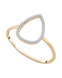 Diamond Open Teardrop Ring (1/20 ct. t.w.) in 10k Gold, Created for Macy's