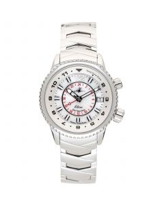 Women's Elise Swiss Tri-Time Stainless Steel Bracelet Watch 33mm