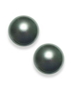 Tahitian Pearl (14mm) Stud Earrings in 14k White Gold