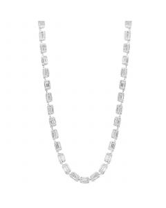 EFFY® Diamond Baguette & Round Cluster 18" Collar Necklace (8-1/5 ct. t.w.) in 14k White Gold