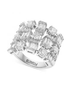 EFFY® Diamond Round & Baguette Multirow Ring (2-7/8 ct. t.w.) in 14k White Gold