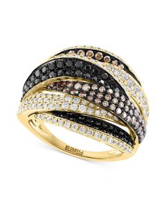 EFFY® Multicolor Diamond Crossover Statement Ring (2-1/5 ct. t.w.) in 14k Gold