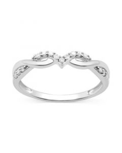 Diamond Twist Ring (1/10 ct. t.w.) in Sterling Silver