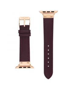 Women's Purple Genuine Leather Strap with Rose Gold-Tone Alloy Accents