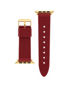 Women's Red Textured Silicone Strap