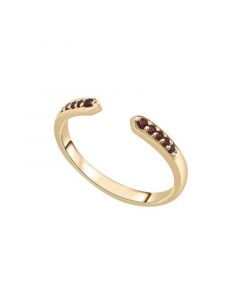 Garnet (1/5 ct.t.w) Open Ring in 14K Gold Plated Over Sterling Silver