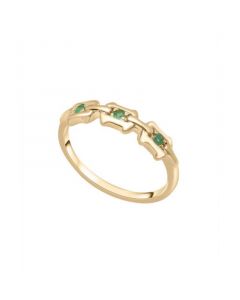 Emerald (1/10 ct.t.w) 3-Stone Fashion Ring in 14K Gold Plated Over Sterling Silver