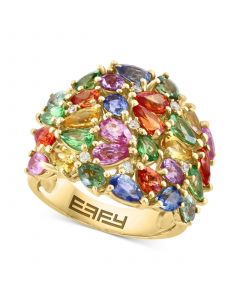 EFFY® Multi-Gemstone (8-1/20 ct. t.w.) & Diamond (1/10 ct. t.w.) Cluster Ring in 14k Gold