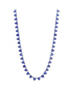 EFFY® Tanzanite Trillion 18" Collar Necklace (19-3/4 ct. t.w.) in Sterling Silver