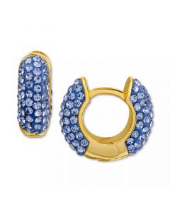 Crystal Pavé Small Huggie Hoop Earrings in 18k Gold-Plated Sterling Silver, 13mm, Created for Macy's