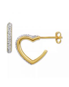 Crystal Pavé Heart Hoop Earrings, Created for Macy's