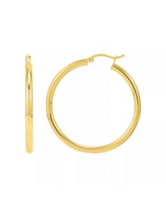 Polished Tube Hoop Earring Collection in Sterling Silver or 18K Gold-Plate, Created for Macy's