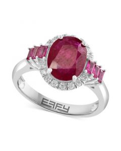 EFFY® Limited Edition Ruby (3-1/20 ct. t.w.) & Diamond (1/5 ct. t.w.) Ring in 14k White Gold