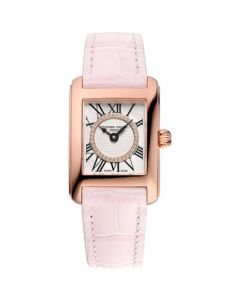 Women's Swiss Classic Carree Diamond (1/20 ct. t.w.) Blush Leather Strap Watch 23mm