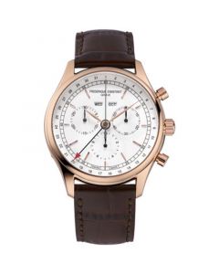 Men's Swiss Chronograph Brown Leather Strap Watch 40mm