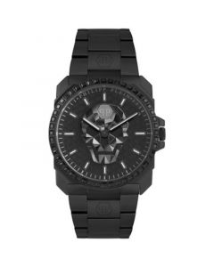 Men's The $kull Black Ion Plated Stainless Steel Bracelet Watch 40mm