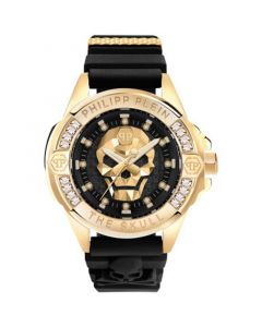 Men's The $kull Black Silicone Strap Watch 41mm