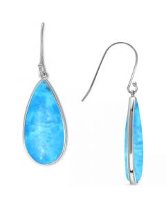 Onyx Teardrop Bezel Drop Earrings in Sterling Silver (Also in Blue Howlite & Sodalite), Created for Macy's