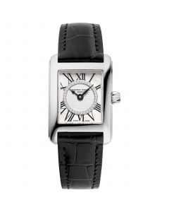 Women's Swiss Classic Carree Diamond (1/20 ct. t.w.) Black Leather Strap Watch 23mm