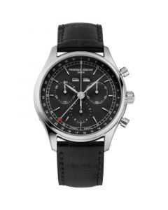 Men's Swiss Chronograph Black Leather Strap Watch 40mm