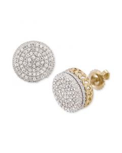 Men's Diamond Circle Cluster Stud Earrings (1/4 ct. t.w.) in 10k Gold