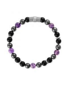 Multi-Stone Beaded Stretch Bracelet in Sterling Silver, Created for Macy's