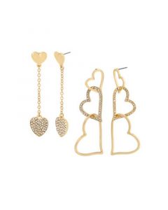 Heart 2-Pairs Earring Set