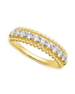 Diamond Beaded Edge Band (1/2 ct. t.w.) in 14k Gold