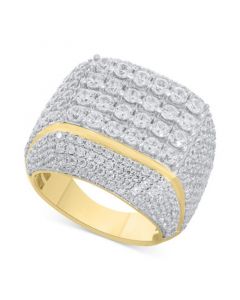 Men's Diamond Multirow Cluster Ring (6 ct. t.w.) in 10k Gold