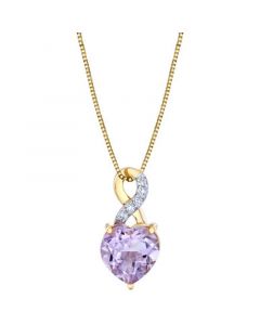 Pink Amethyst (1-3/4 ct. t.w.) & Diamond Accent Infinity Heart 18" Pendant Necklace in 10k Gold