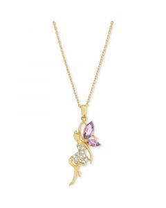 Pink Amethyst (5/8 ct. t.w.) & White Topaz (1/5 ct. t.w.) Fairy 18" Pendant Necklace in 14k Gold-Plated Sterling Silver