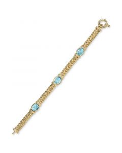 Swiss Blue Topaz Weave Link Bracelet (10-1/2 ct. t.w.) in 14k Gold-Plated Sterling Silver