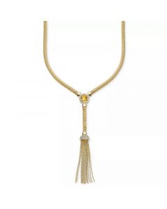 Citrine (1-3/4 ct. t.w.) & White Topaz (7/8 ct. t.w.) Tassel 18" Lariat Necklace in 14k Gold-Plated Sterling Silver (Also in Swiss Blue Topaz)