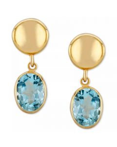 Blue Topaz Disc Drop Earrings (3-1/5 ct. t.w.) in 14k Gold (Also in Peridot)