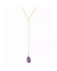 Amethyst Briolette 26" Lariat Necklace (2-5/8 ct. t.w.) in 14k Gold (Also in Peridot